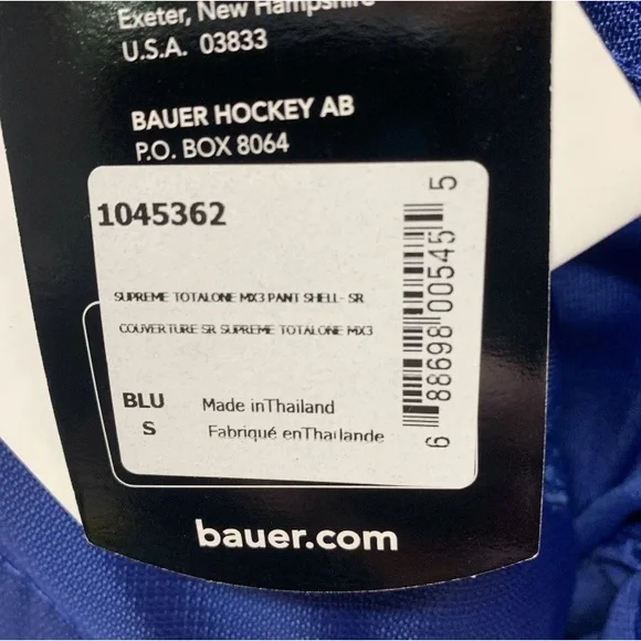 Bauer Supreme TotalOne MX3 Hockey Pant Shell Senior Small Blue 30”-34” - Picture 4 of 6